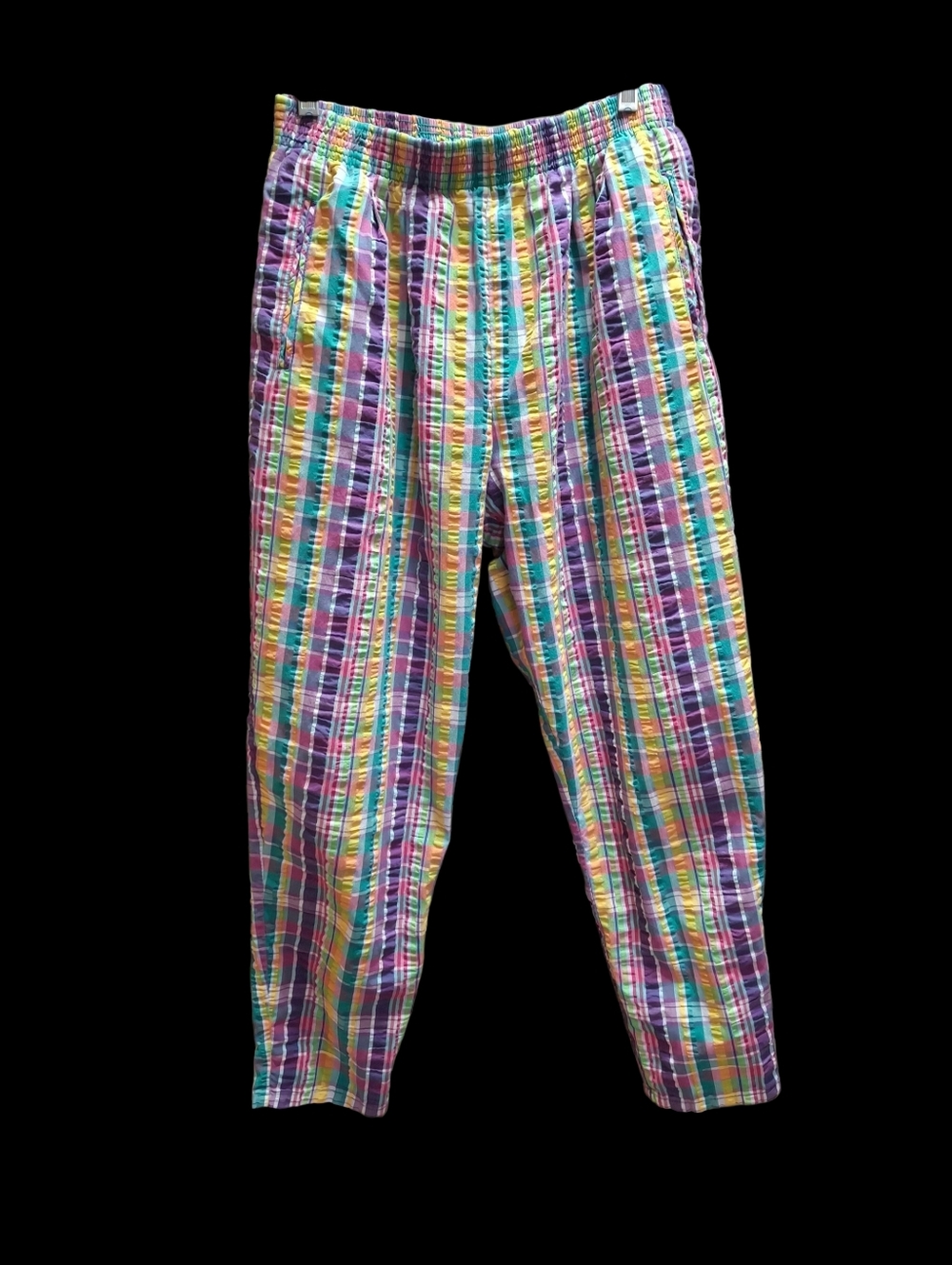 Napa Valley Colorful Plaid Comfort Waist Pull-On Cotton Pants Woman Size Medium - Picture 4 of 16